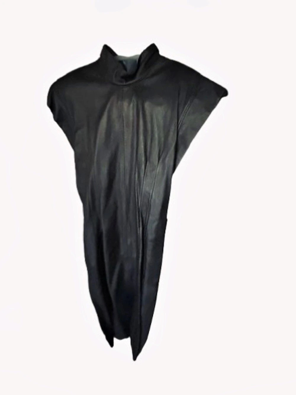 Sexy Open Back Leather Dress Vintage Midi 80s 90s Bodycon Pencil Extra Small Emo